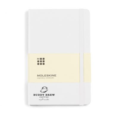 Moleskine® Hard Cover Ruled Medium Notebook - White