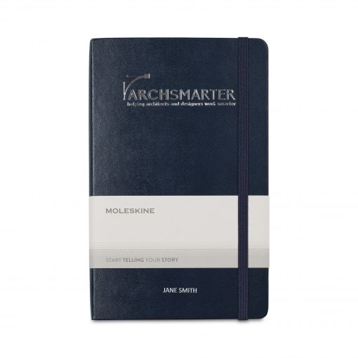 Moleskine® Hard Cover Large Double Layout Notebook - Sapphire Blue-1