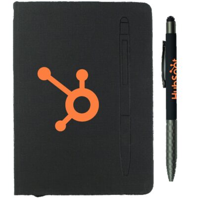7.5" X 6-5/8" Notebook W/ Soft Touch Aluminum Pen