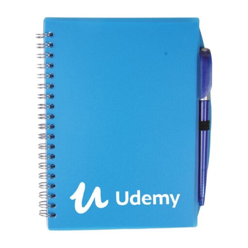 5-3/4" x 7" Color-Pro Spiral Unlined Notebook with Pen-2