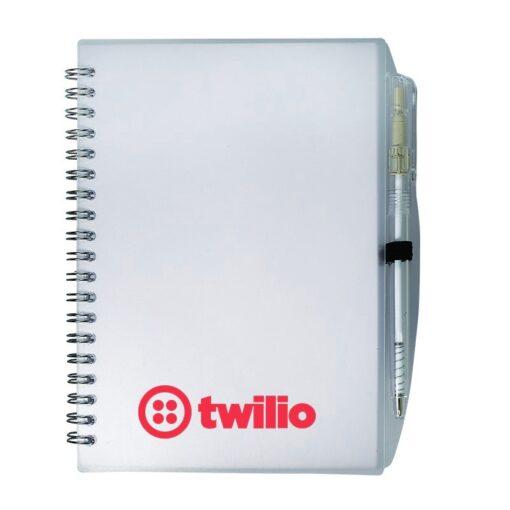 5-3/4" x 7" Color-Pro Spiral Unlined Notebook with Pen-3