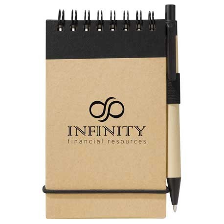 5" X 4" Recycled Spiral Jotter With Pen-1