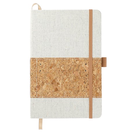 5.5" X 8.5" Recycled Cotton And Cork Bound Notebook-2