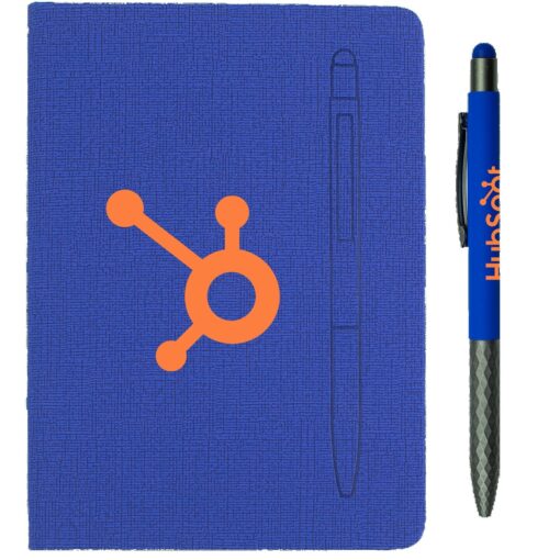 7.5" X 6-5/8" Notebook W/ Soft Touch Aluminum Pen-3