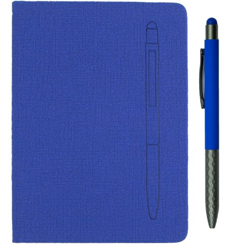 7.5" X 6-5/8" Notebook W/ Soft Touch Aluminum Pen-6