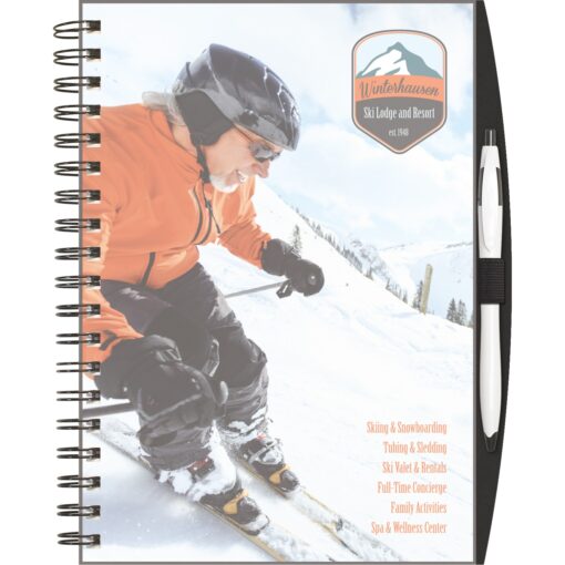 ClearView™ Medium NoteBook Journal w/PenPort & Pen (7"x10")-2