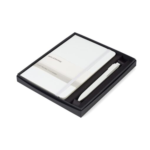 Moleskine® Medium Notebook and GO Pen Gift Set - White-2