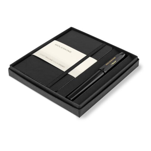 Moleskine® Pocket Notebook and Kaweco Pen Gift Set - Black-2