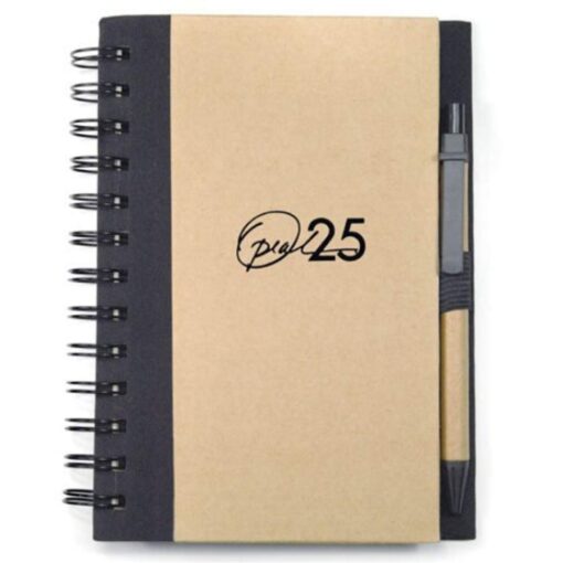 Spiral Bound Notebook & Harvest Pen - Black-1