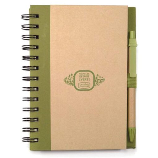 Spiral Bound Notebook & Harvest Pen - Green-1