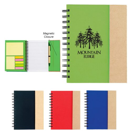 Spiral Notebook With Sticky Notes And Flags-10
