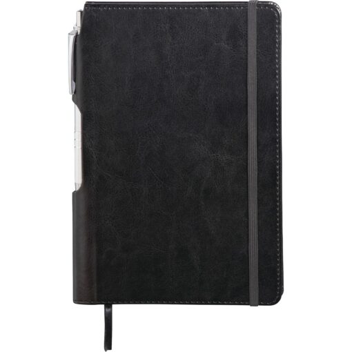6" x 8.5" FSC® Mix Viola Bound Notebook with Pen-3