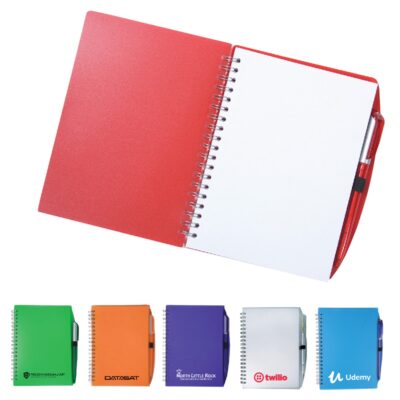 Color-Pro Spiral Unlined Notebook w/Pen (5-3/4" X 7)-1