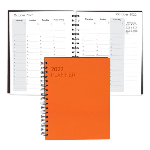 Senzabrite Faux Leather Spiral Weekly Planner Notebook-3