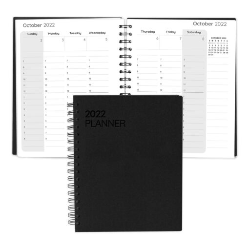 Senzabrite Faux Leather Spiral Weekly Planner Notebook-6