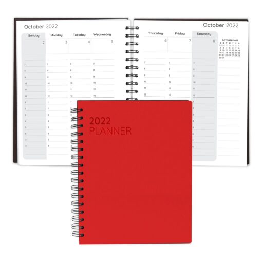 Senzabrite Faux Leather Spiral Weekly Planner Notebook-1