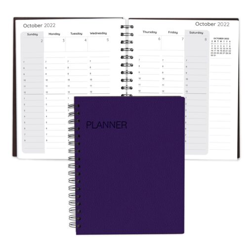 Senzabrite Faux Leather Spiral Weekly Planner Notebook-9