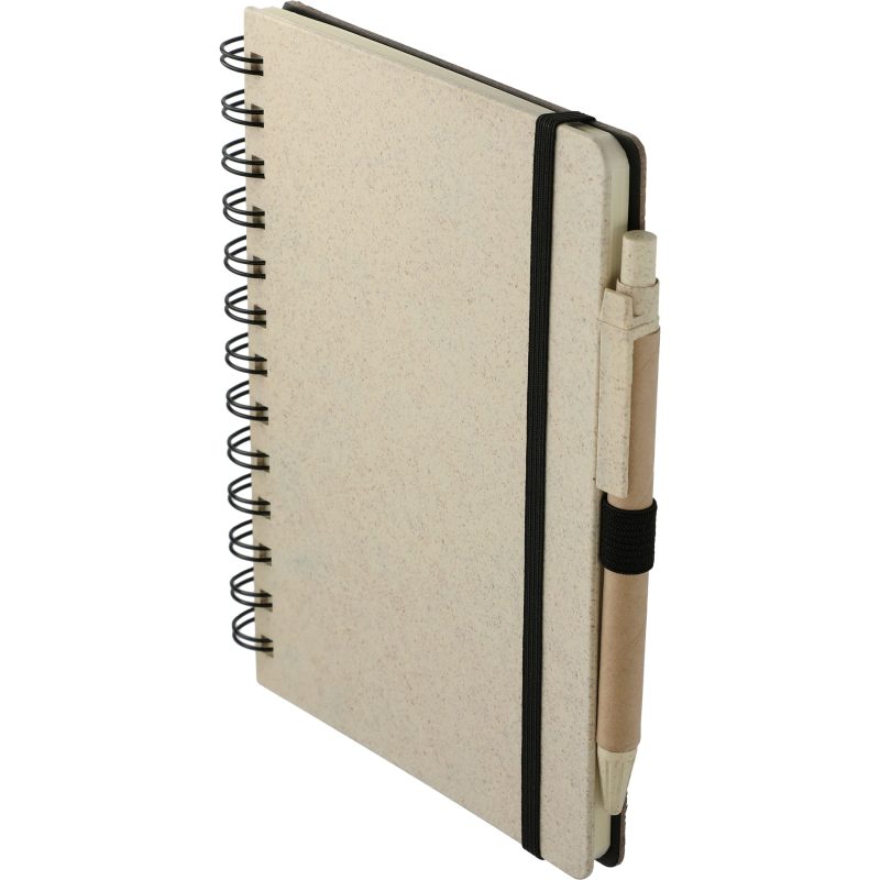 5'' x 7'' FSC® Mix Wheat Straw Notebook with Pen-2
