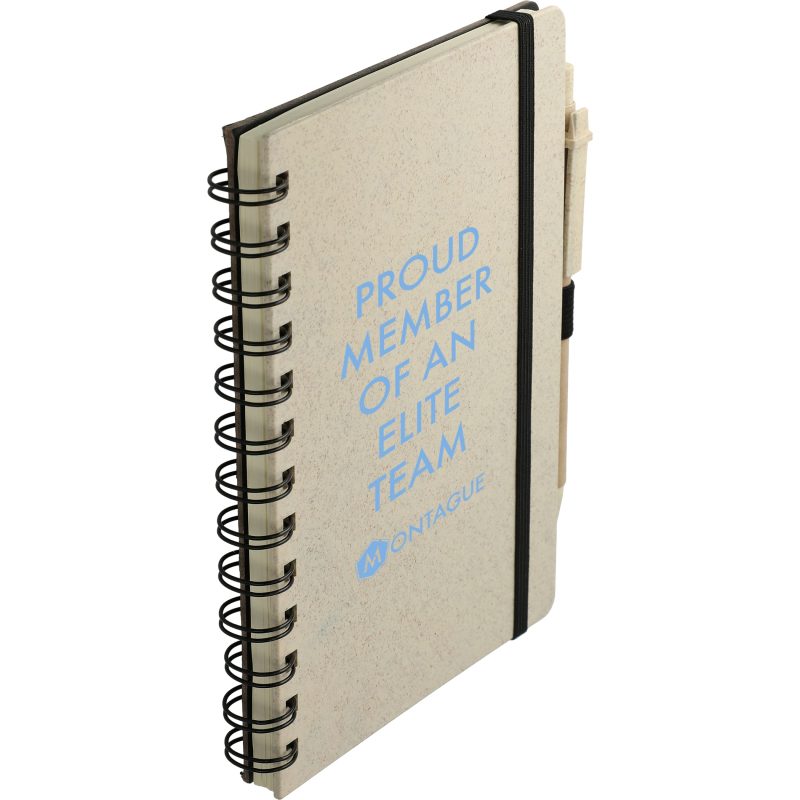 5'' x 7'' FSC® Mix Wheat Straw Notebook with Pen-3