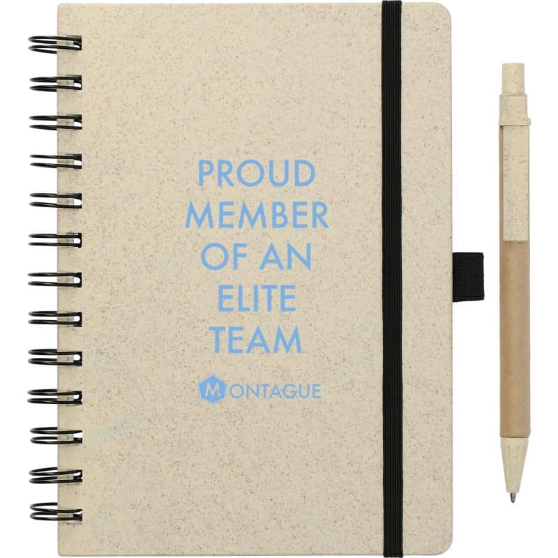 5'' x 7'' FSC® Mix Wheat Straw Notebook with Pen-5