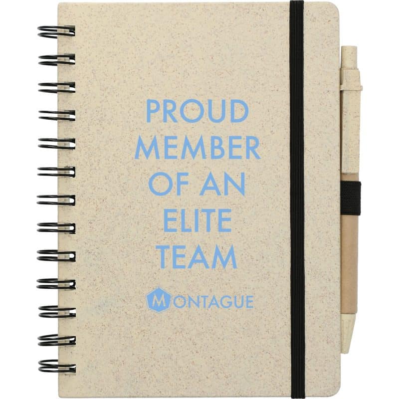 5'' x 7'' FSC® Mix Wheat Straw Notebook with Pen-6