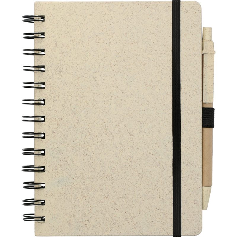 5'' x 7'' FSC® Mix Wheat Straw Notebook with Pen-8