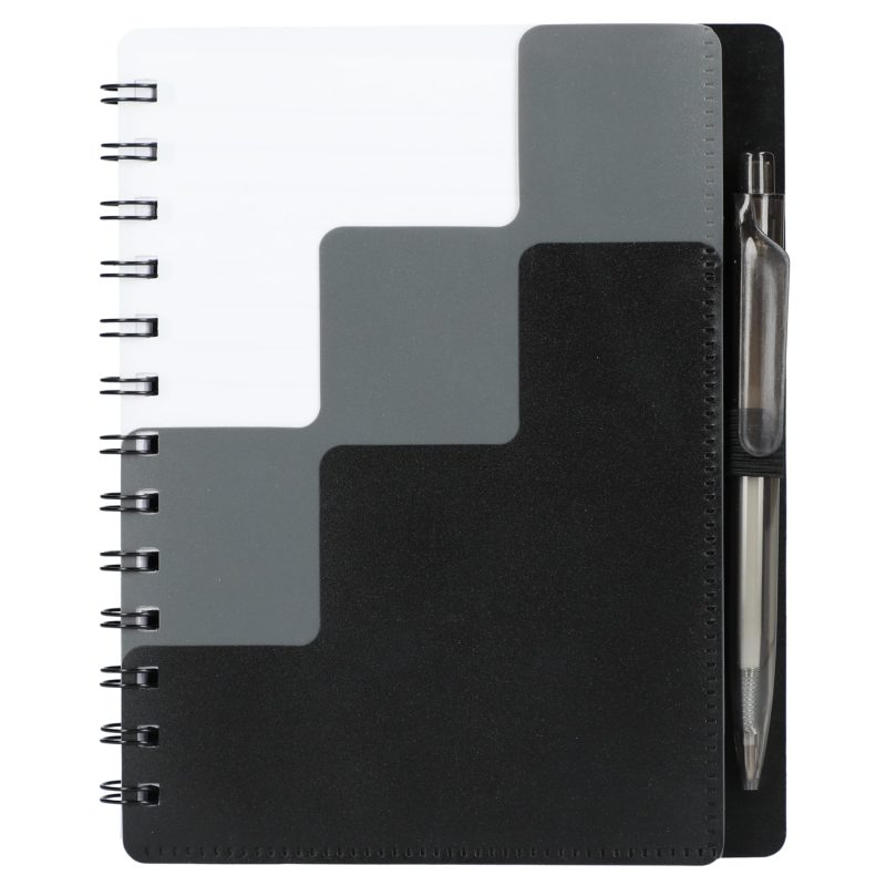 5'' x 7'' Recycled Pace Spiral Notebook w Pen-3