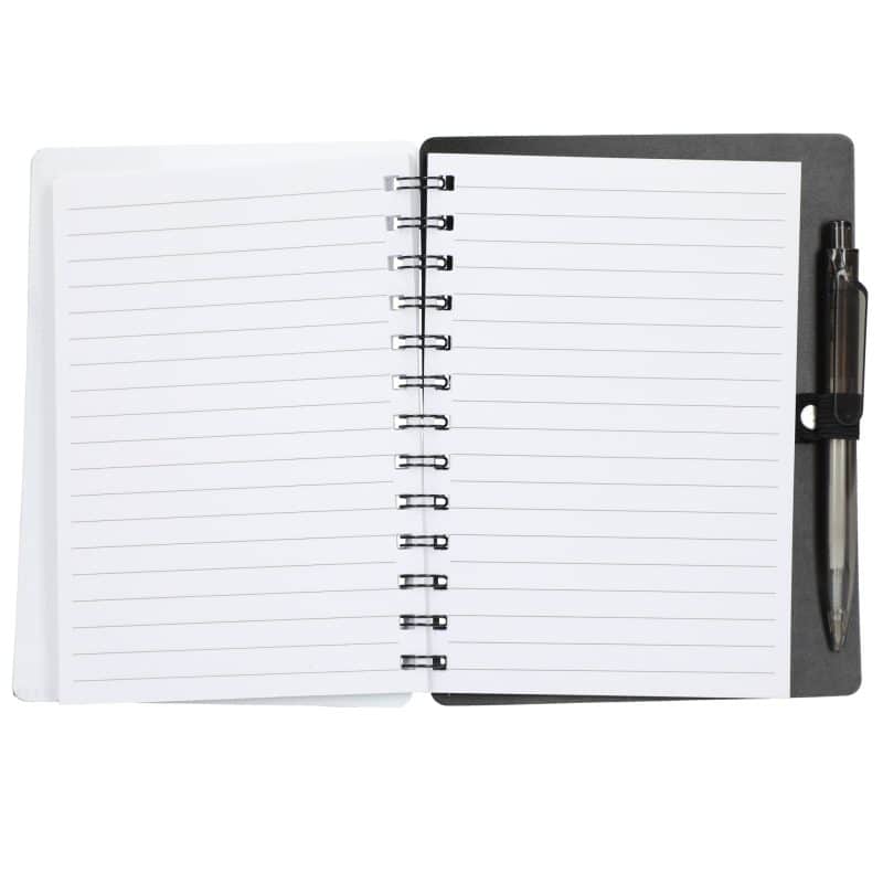 5'' x 7'' Recycled Pace Spiral Notebook w Pen-4