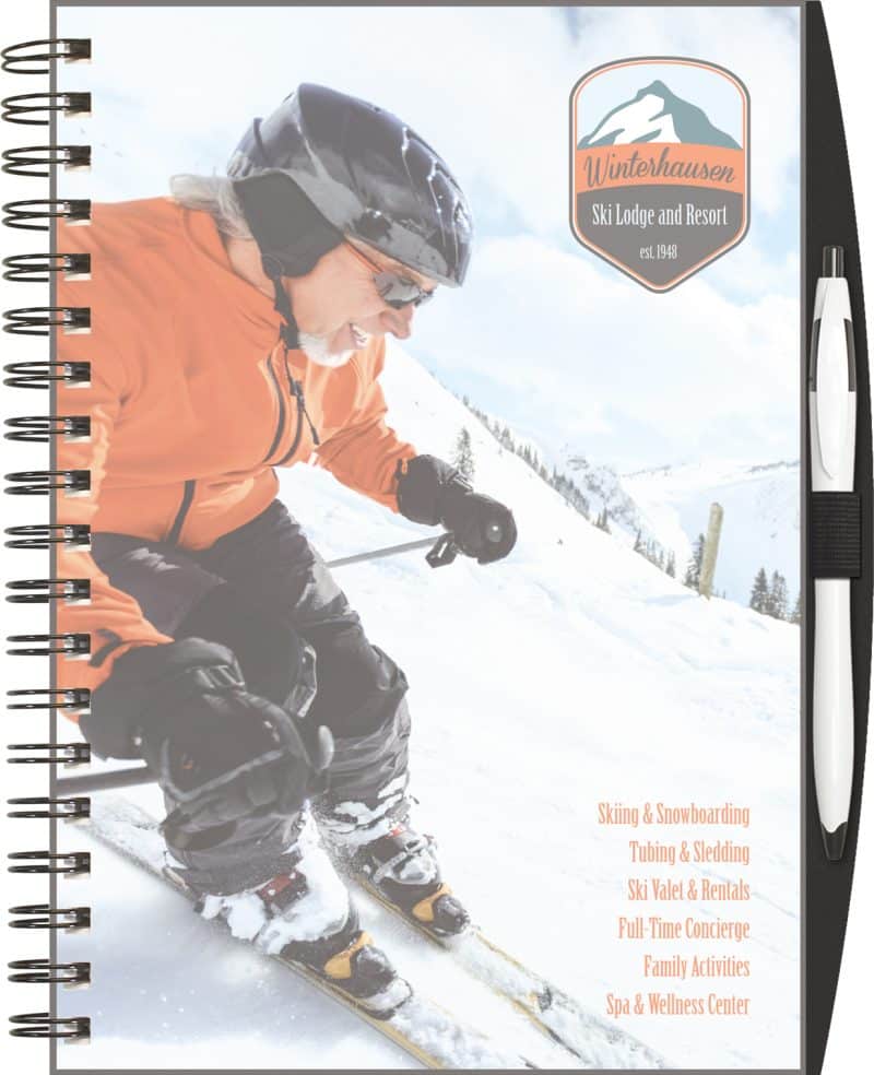 ClearView™ Medium NoteBook Journal w/PenPort & Pen (7"x10")-2