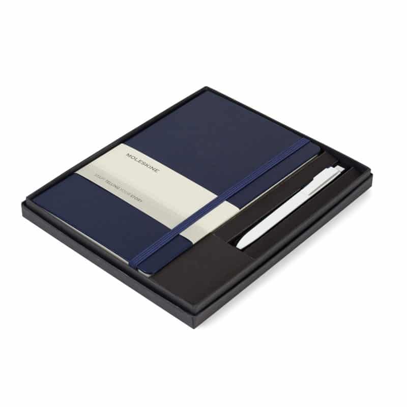 Moleskine® Large Notebook and GO Pen Gift Set - Navy Blue-2