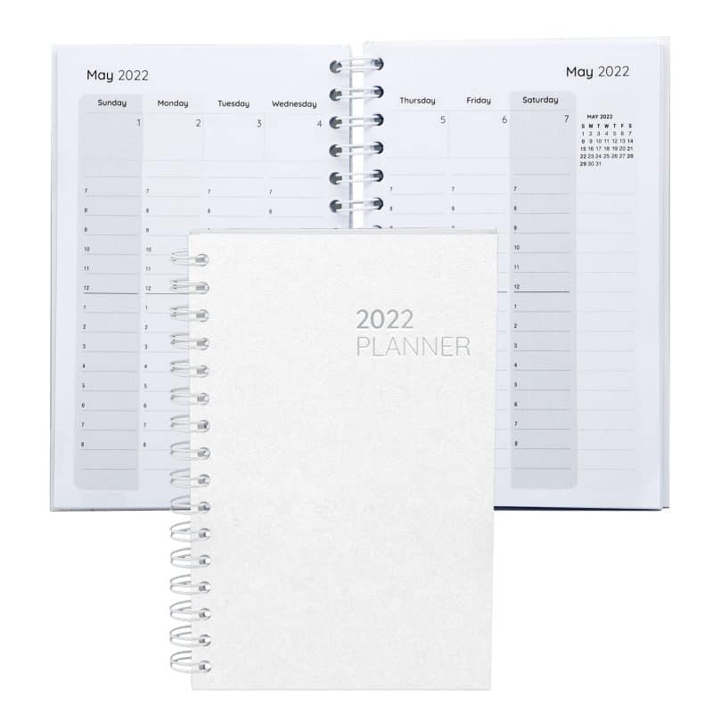 Senzabrite Faux Leather Spiral Weekly Planner Notebook-2