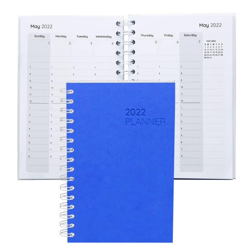 Senzabrite Faux Leather Spiral Weekly Planner Notebook-4