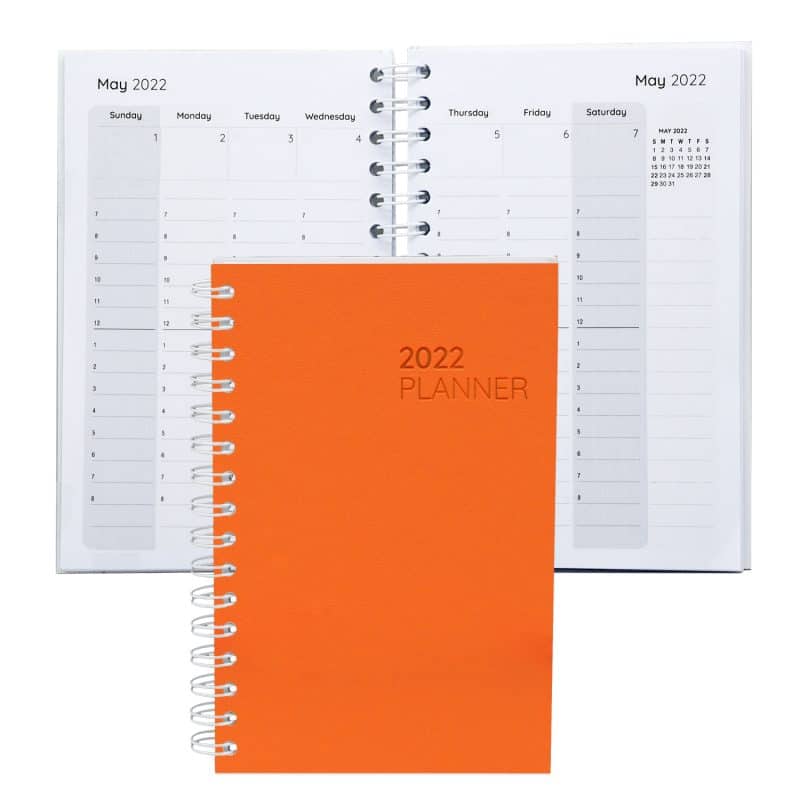 Senzabrite Faux Leather Spiral Weekly Planner Notebook-6