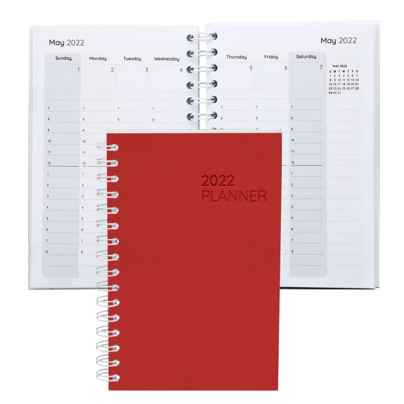 Senzabrite Faux Leather Spiral Weekly Planner Notebook-7