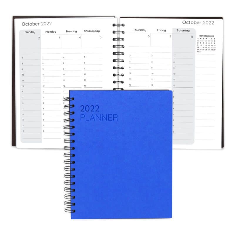 Senzabrite Faux Leather Spiral Weekly Planner Notebook-5