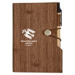 Woodgrain Look Notebook With Sticky Notes And Flags-4