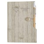 Woodgrain Look Notebook With Sticky Notes And Flags-8
