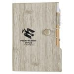 Woodgrain Look Notebook With Sticky Notes And Flags-10
