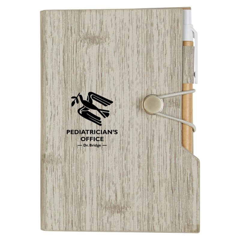 Woodgrain Look Notebook With Sticky Notes And Flags-10