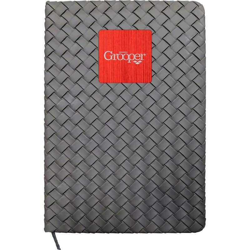 Woven Notebook with Metal Accent-3