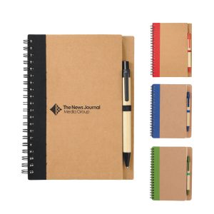 5'' x 7'' FSC® Mix Eco-Friendly Spiral Notebook with Pen-1