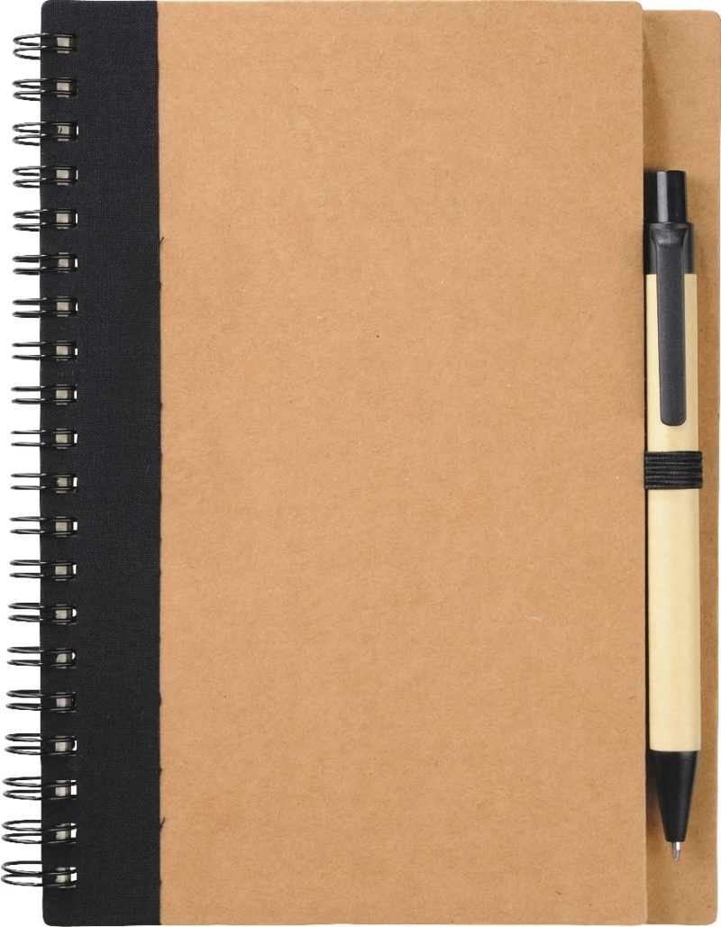 5'' x 7'' FSC® Mix Eco-Friendly Spiral Notebook with Pen-5
