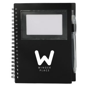 5'' x 7'' FSC® Recycled Star Spiral Notebook with Pen-1