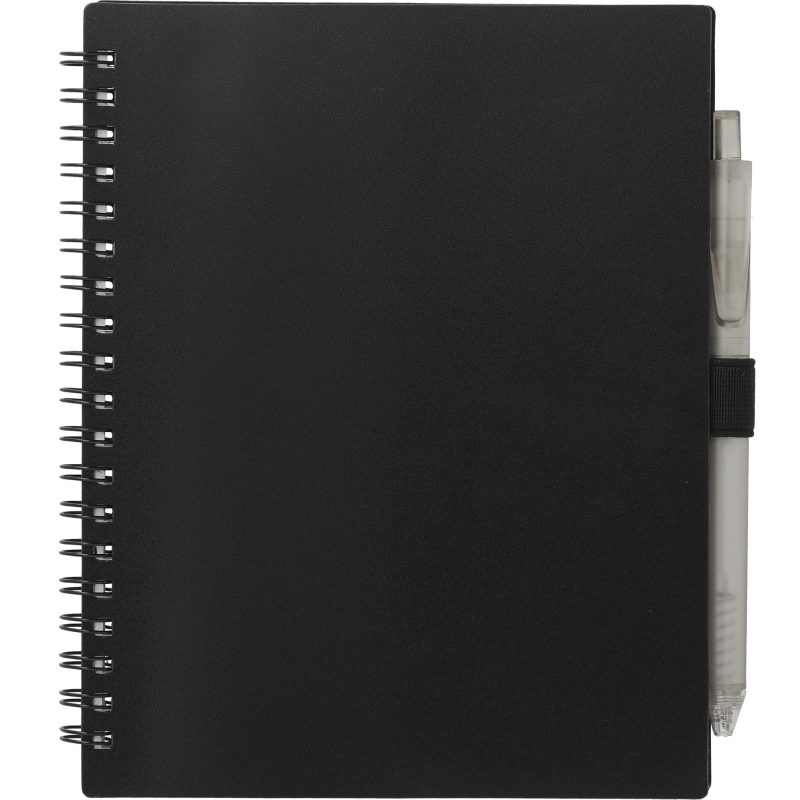 5.5'' x 7'' FSC® Recycled Spiral Notebook w/ rPET Pen-8