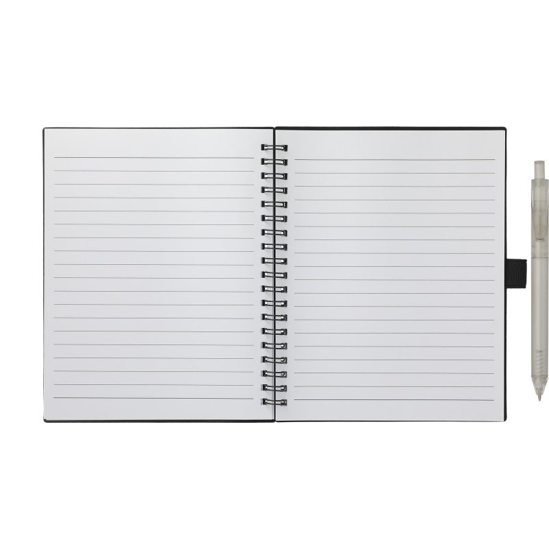 5.5'' x 7'' FSC® Recycled Spiral Notebook w/ rPET Pen-9