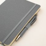 Crosshatch PU Notebook With Pen-9