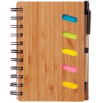 Bamboo Front Cover Notebook w/Sticky Note and Pen-2