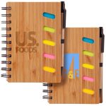 Bamboo Front Cover Notebook w/Sticky Note and Pen-1
