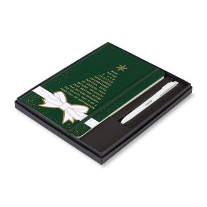 Moleskine® Hard Cover Holiday Notebook and GO Pen Gift Set - Myrtle Green-1