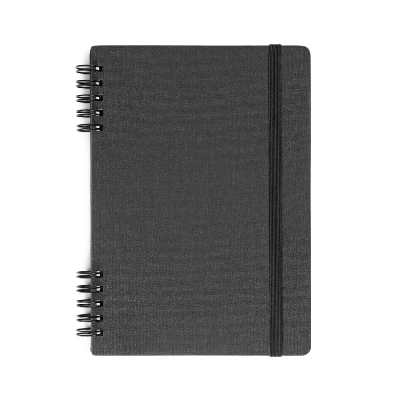 Spiral Linen Leather Notebook-2